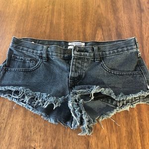 One Teaspoon Black Denim Shorts